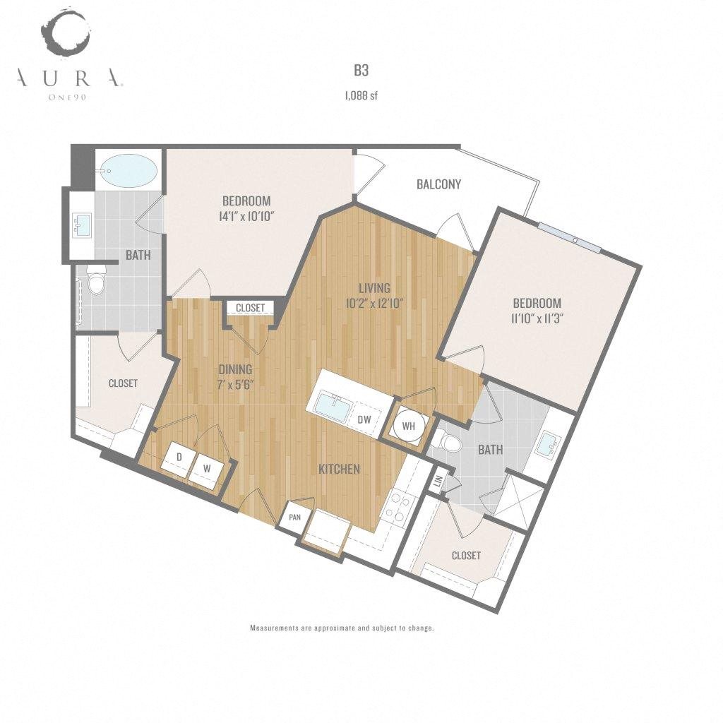 Aura One90 Apartments B3 Floor Plan Aura One90 Apartments B3 Floor Plan